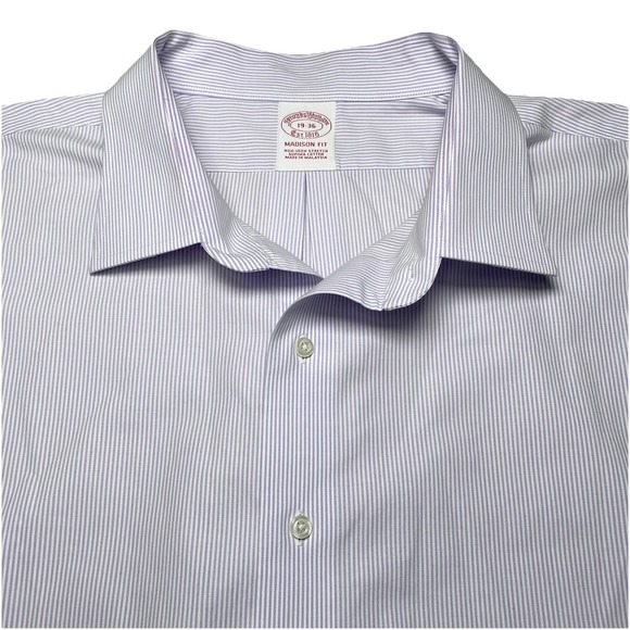 Brooks Brothers Other - Brooks Brothers 1818 Madison Dress Shirt 19 36 Light Purple Fine Stripe